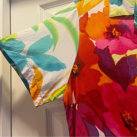 Jams World Floral Hawaiian Button Front Shirt W624-DRED DREAMLAND print Size M - Picture 3 of 8